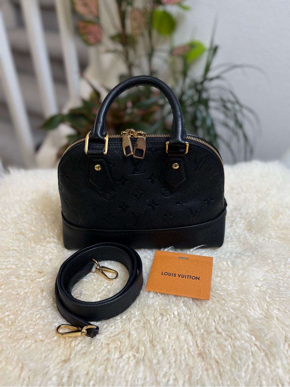 Louis Vuitton Black Alma BB Satchel with Gold Hardware - Picture 9 of 9